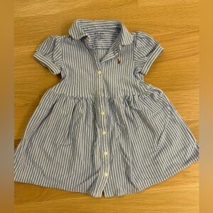 Ralph Lauren Baby Girl Striped Knit Oxford Shirtdress & Bloomer